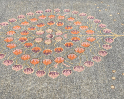 3x4 Gray Kuba Afghan Hand Knotted Wool Area Rug